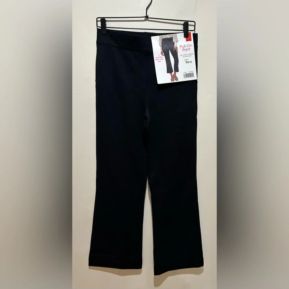 NWT Felina Black Pull On Casual Dress Pants w/ Tummy Control Panel - Size Medium - Picture 2 of 10
